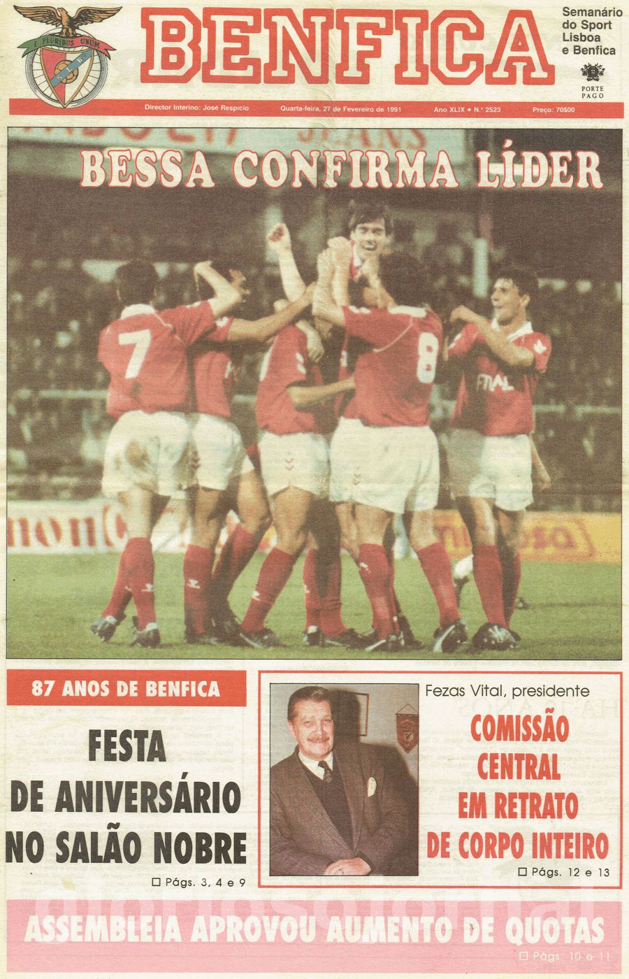 jornal o benfica 2523 1991-02-27